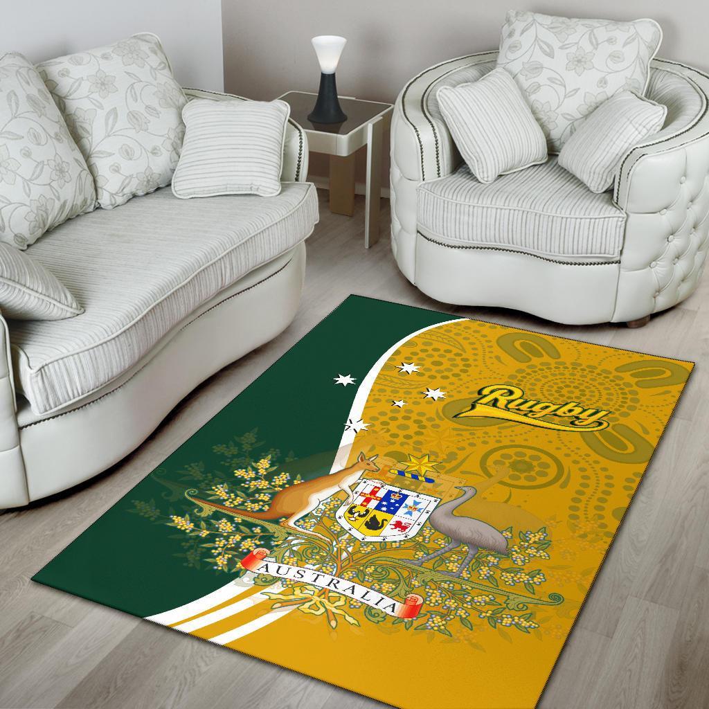 Area Rug - Australia Coat Of Arm In Rugby Style - Vibe Hoodie Shop