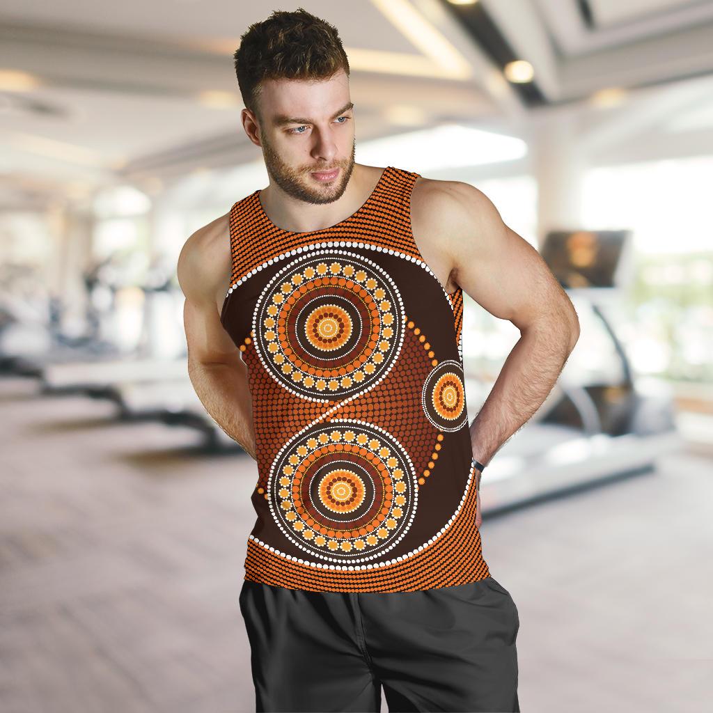 Men Tank Top - Aboriginal Dot Painting Mens Tank Ver10 - Vibe Hoodie Shop