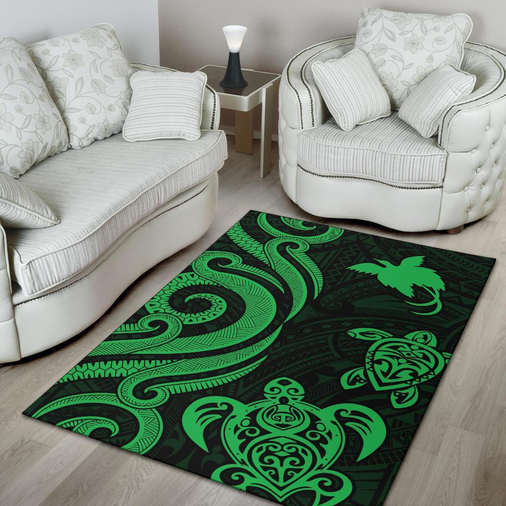 Papua New Guinea Area Rug - Green Tentacle Turtle - Vibe Hoodie Shop