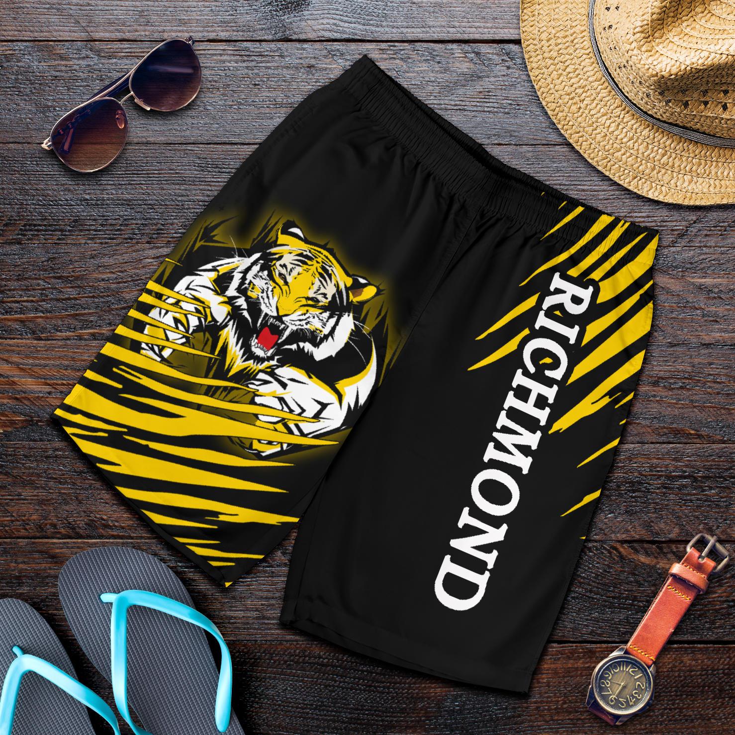 Richmond Tigers All Over Print Men's Shorts - Vibe Hoodie Shop