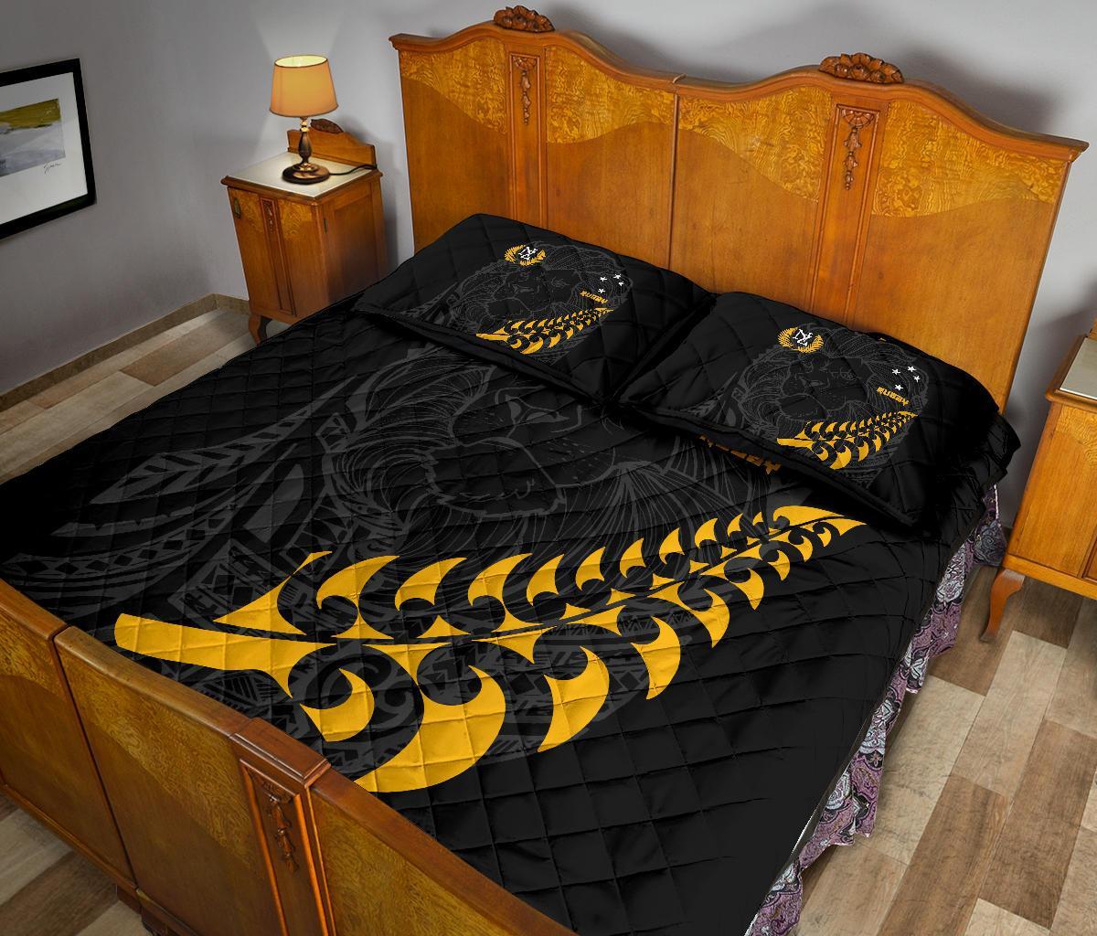 New Zealand Maori Lion Rugby Quilt Bed Set - Vibe Hoodie Shop