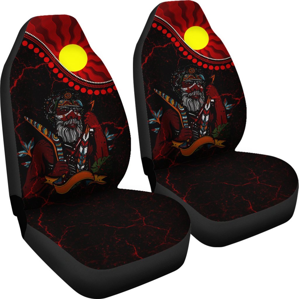 Aboriginal Car Seat Covers - Indigenous People And Sun - Vibe Hoodie Shop