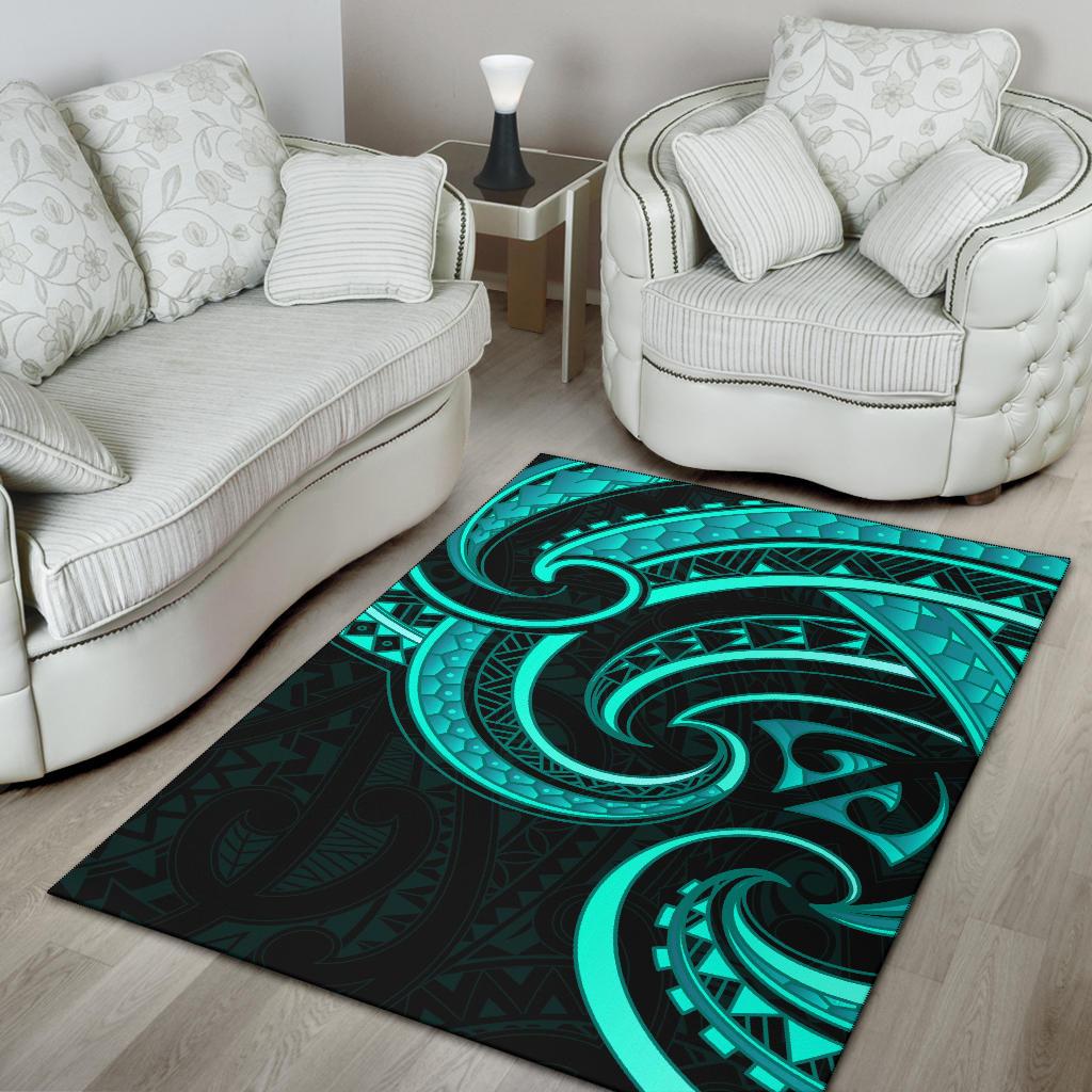 New Zealand Maori Mangopare Area Rug Polynesian - Turquoise - Vibe Hoodie Shop