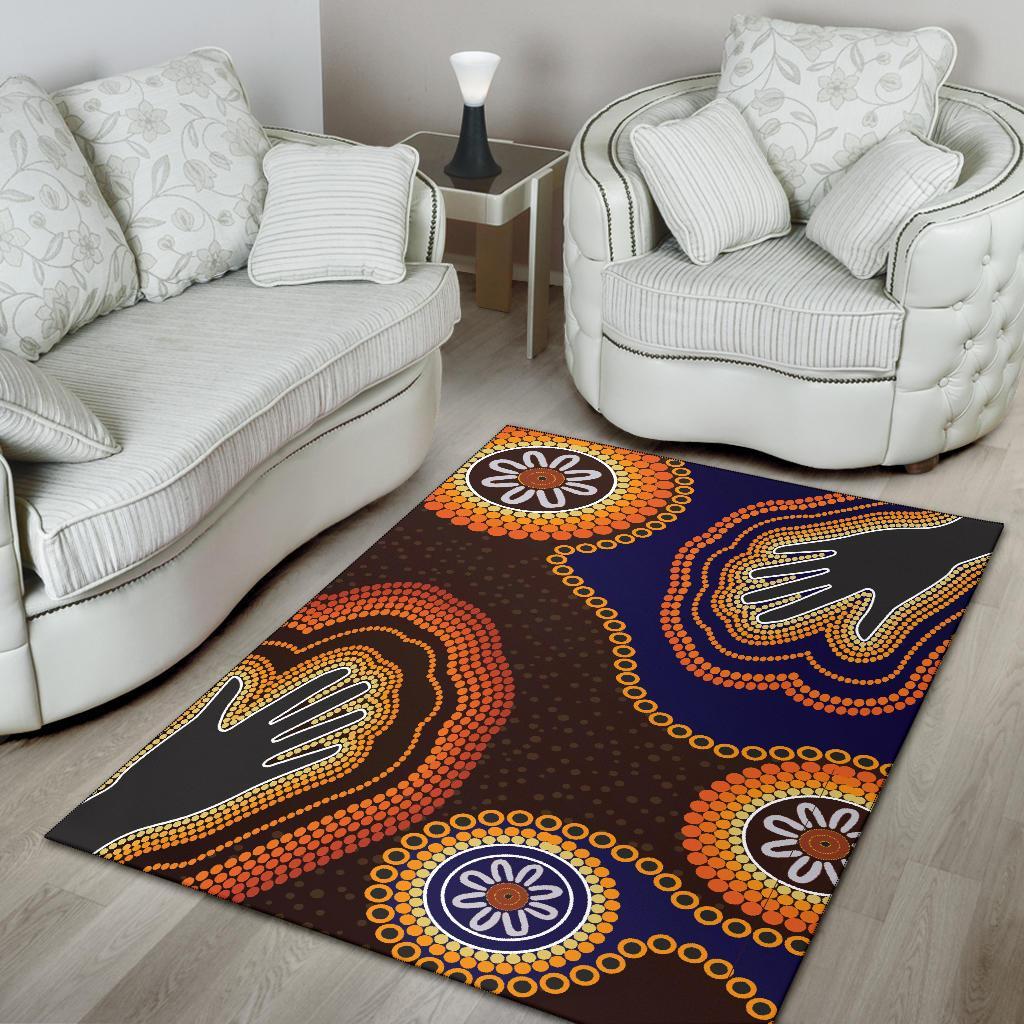 Area Rug - Aboriginal Dot Art Painting With Hand - Vibe Hoodie Shop