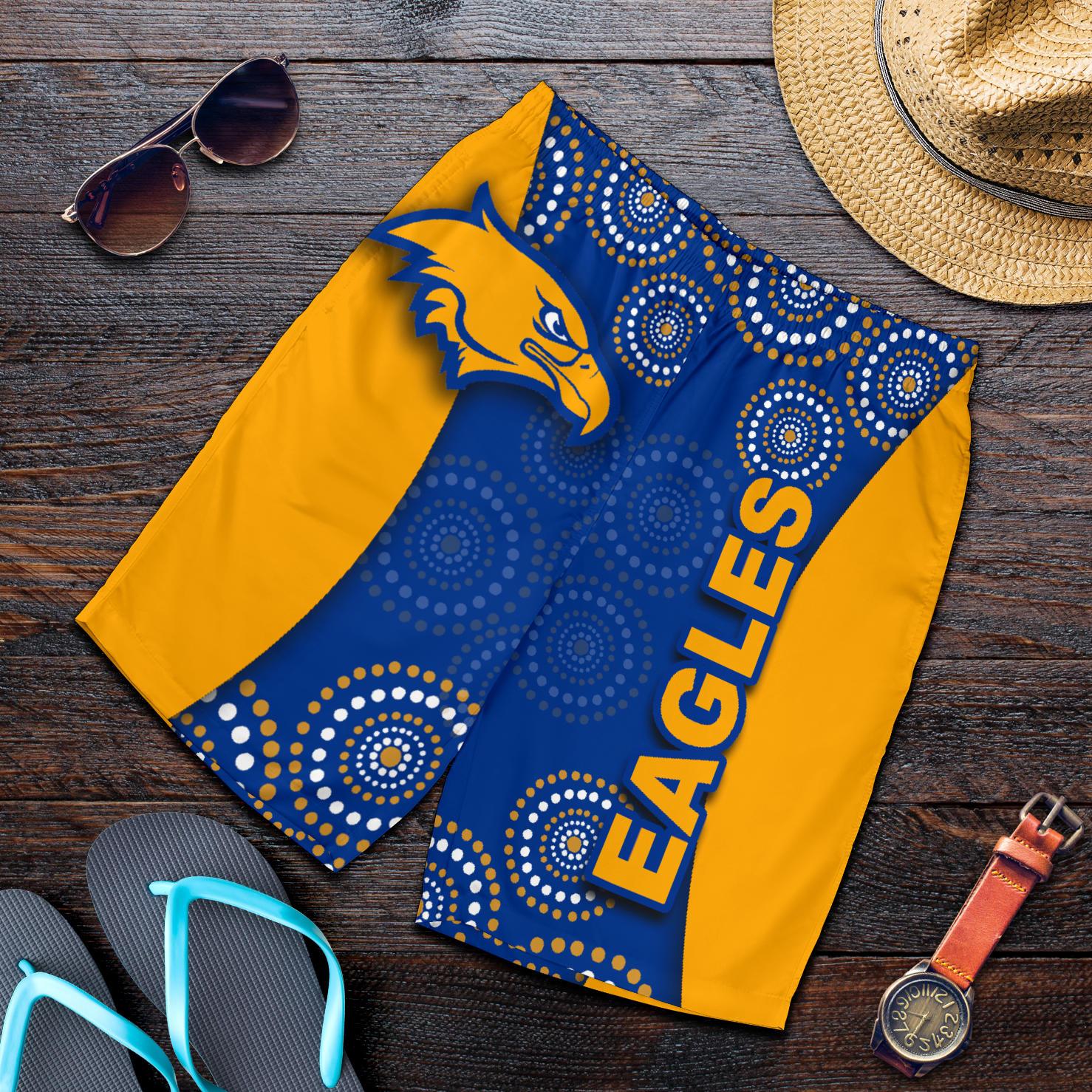 West Coast Eagles All Over Print Men's Shorts Special Aboriginal Style - Vibe Hoodie Shop