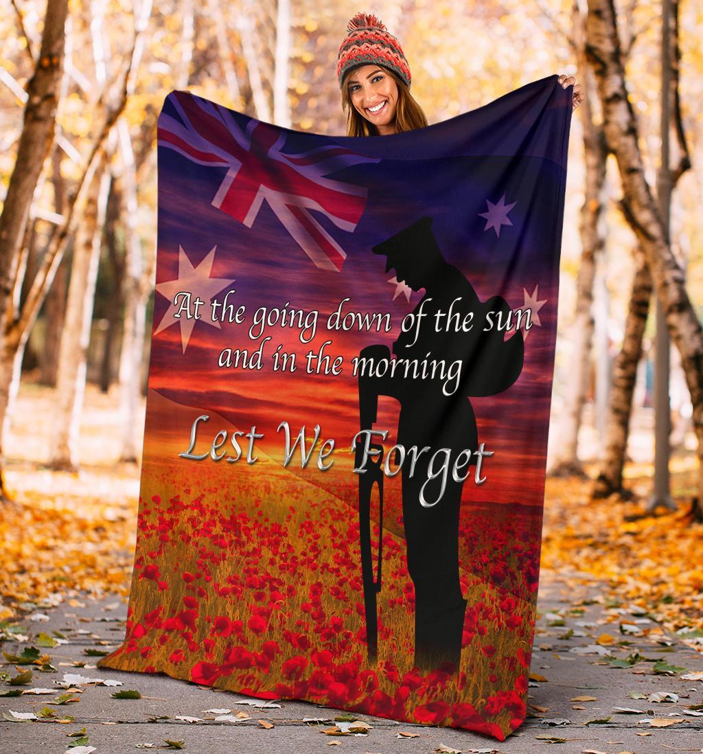 ANZAC Day 2021 Premium Blanket - Lest We Forget Ver02 - Vibe Hoodie Shop