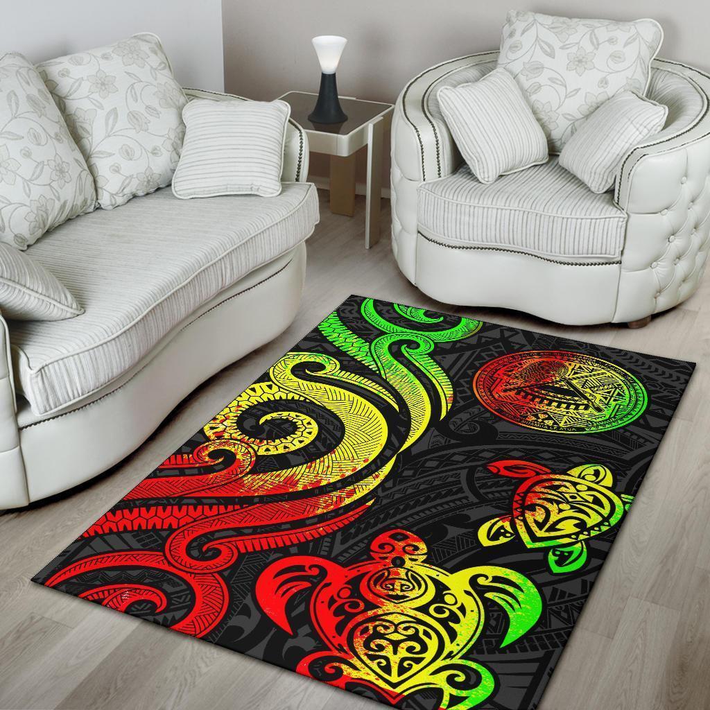 American Samoa Area Rug - Reggae Tentacle Turtle - Vibe Hoodie Shop