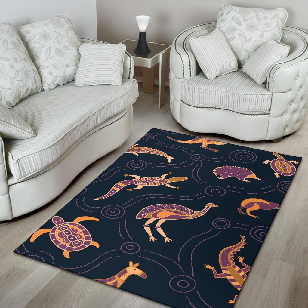 Area Rug - Indigenous Animals Patterns - Vibe Hoodie Shop