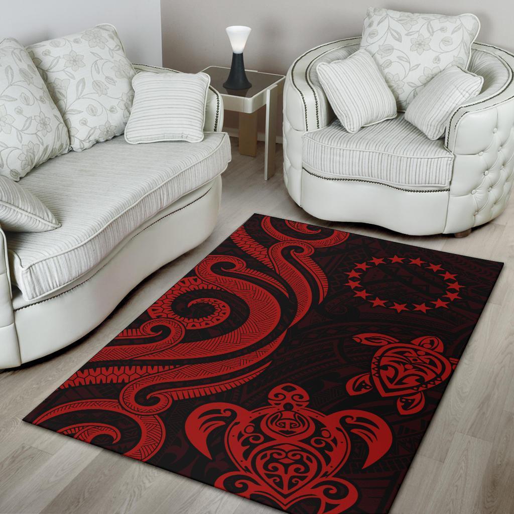 Cook Islands Area Rug - Red Tentacle Turtle - Vibe Hoodie Shop