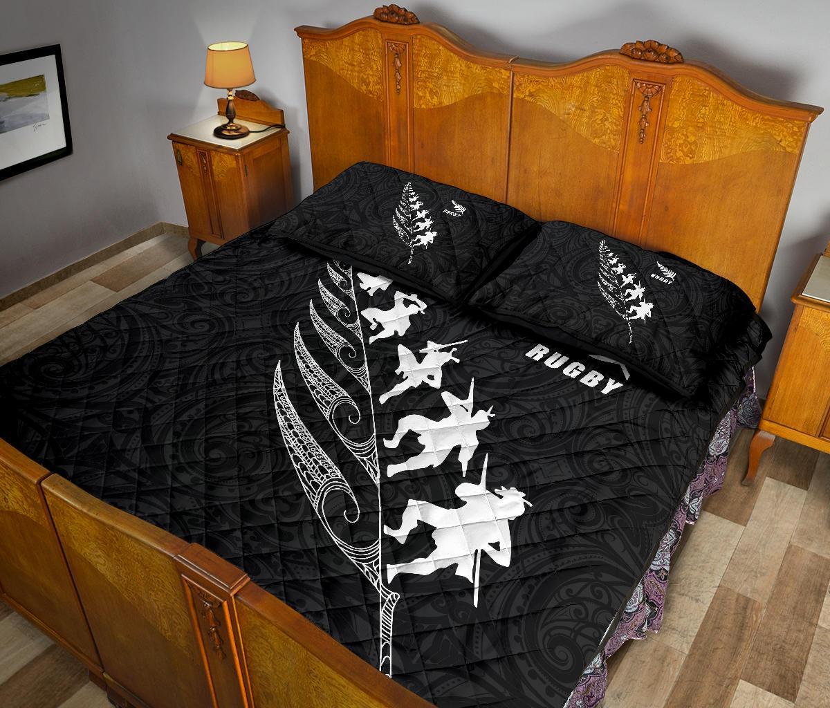 Quilt Bed Set New Zealand Rugby Haka Black - Vibe Hoodie Shop