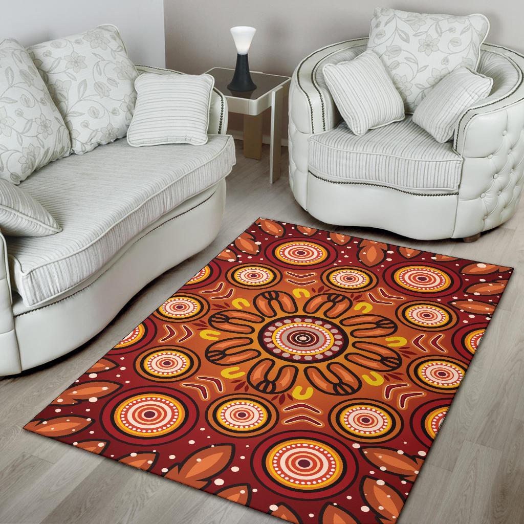 Aboriginal Area Rug - Circle Flowers Patterns VER01 - Vibe Hoodie Shop