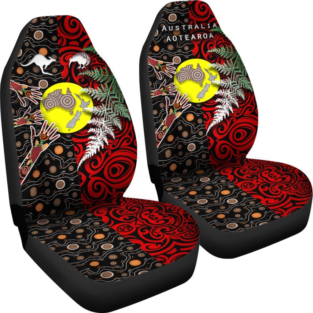 New Zealand Australia Car Seat Covers - Maori Aboriginal - Vibe Hoodie Shop