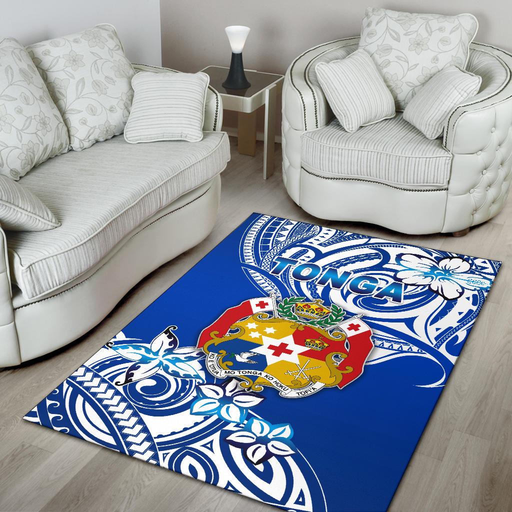 Mate Ma'a Tonga Rugby Area Rug Polynesian Unique Vibes Blue - Vibe Hoodie Shop