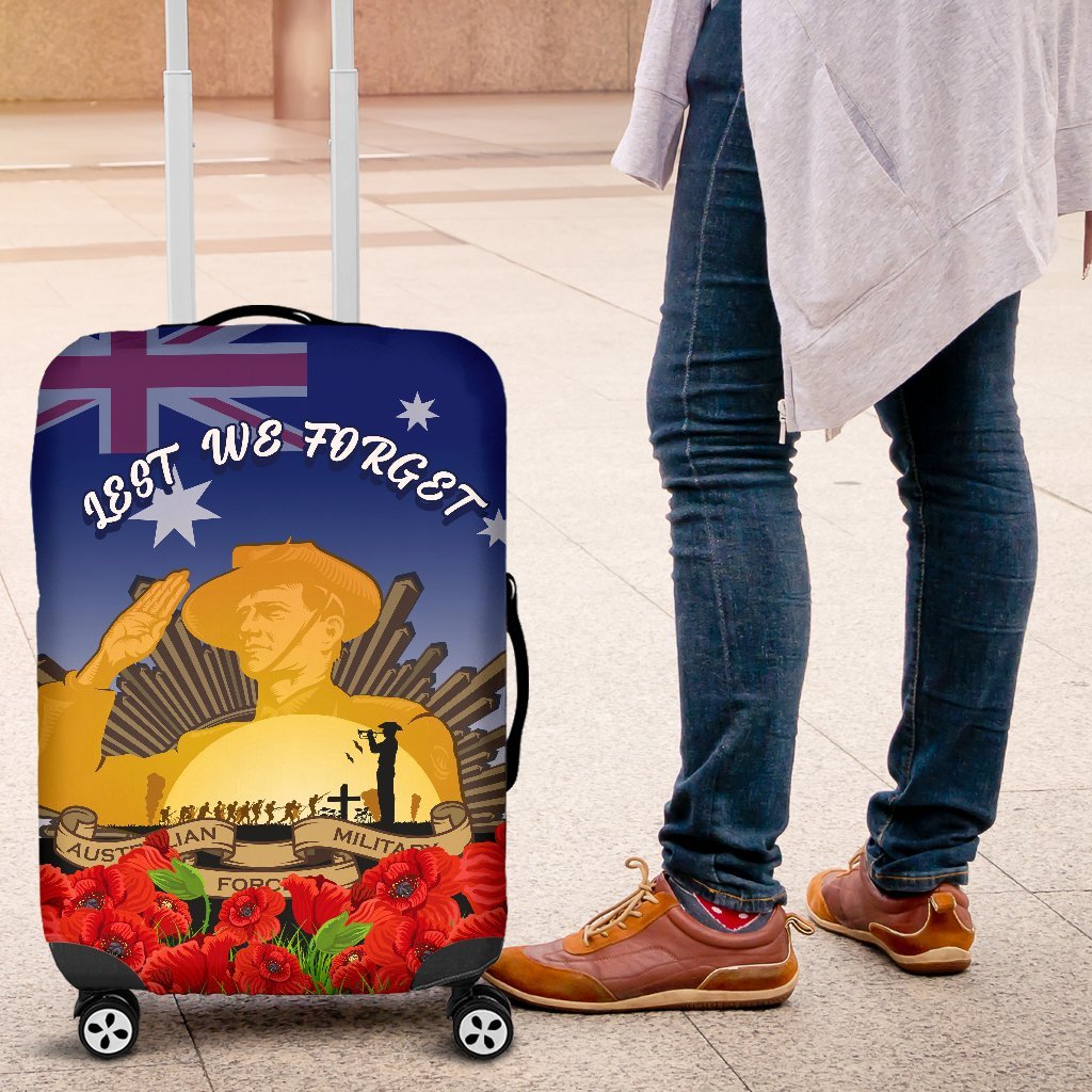 Luggage Cover - Australia ANZAC Day 2020 And Soldiers - Vibe Hoodie Shop