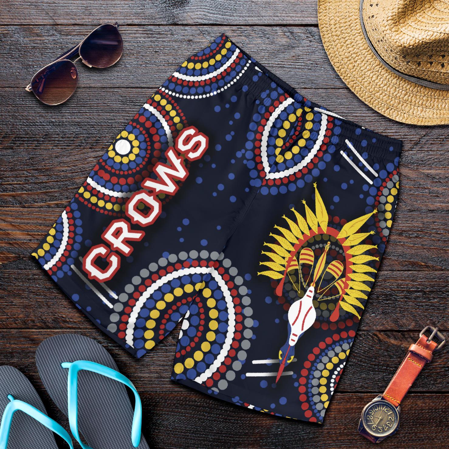 Adelaide Men Shorts Original Indigenous Crows - Vibe Hoodie Shop