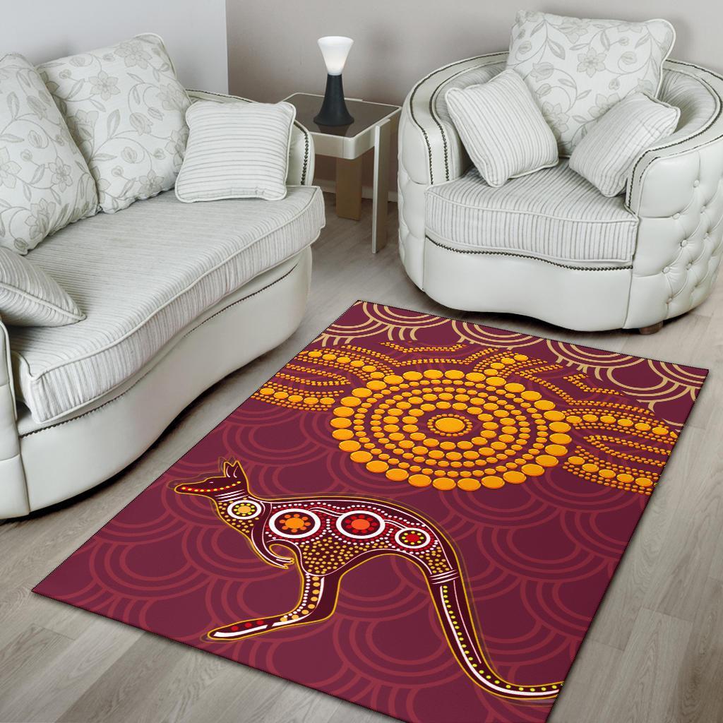 Aboriginal Area Rug - Aboriginal Kangaroo - Vibe Hoodie Shop