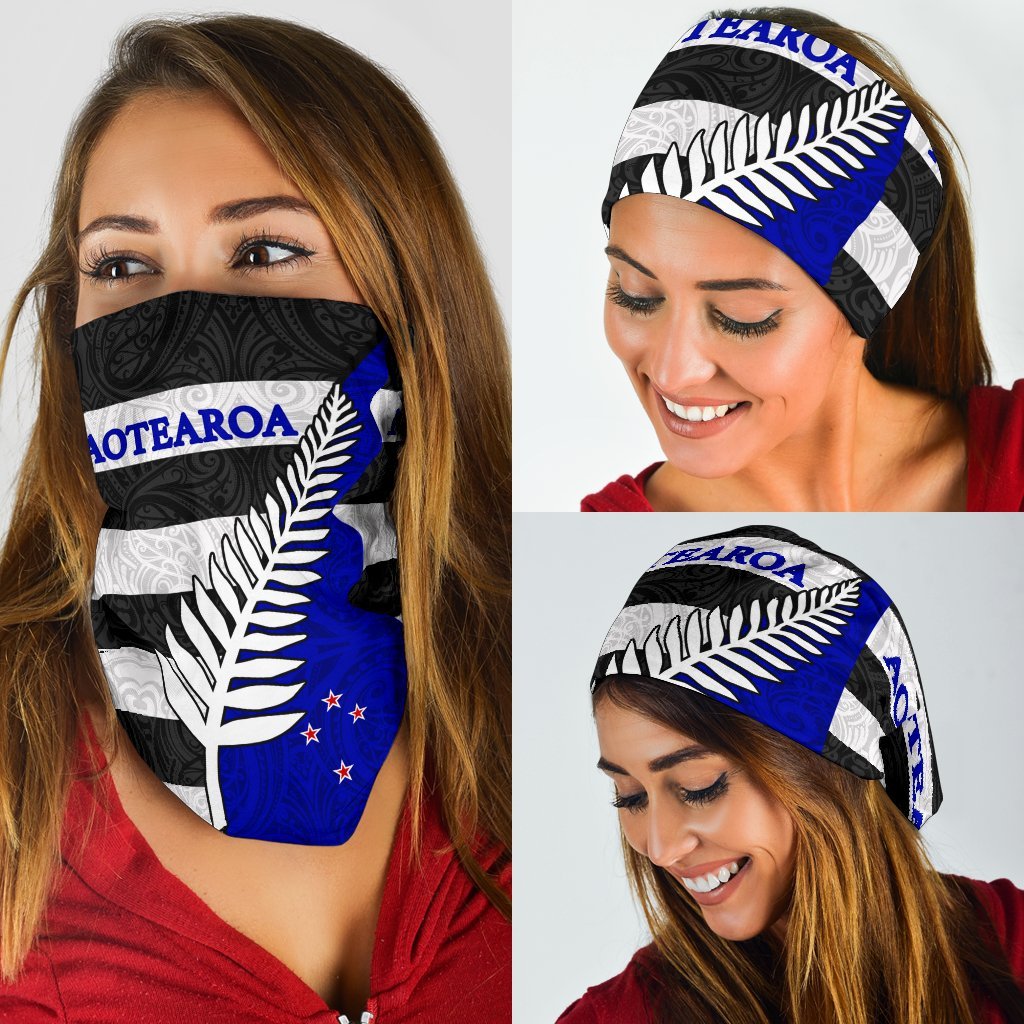 Aotearoa - New Zealand Silver Fern Pattern Maori Bandana - Vibe Hoodie Shop