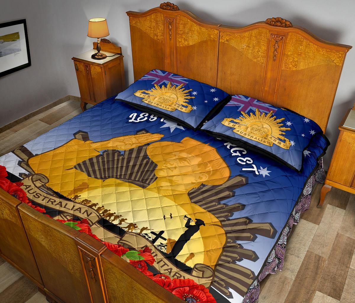 Quilt Bed Set - Australia ANZAC Day 2020 And Soldiers - Vibe Hoodie Shop