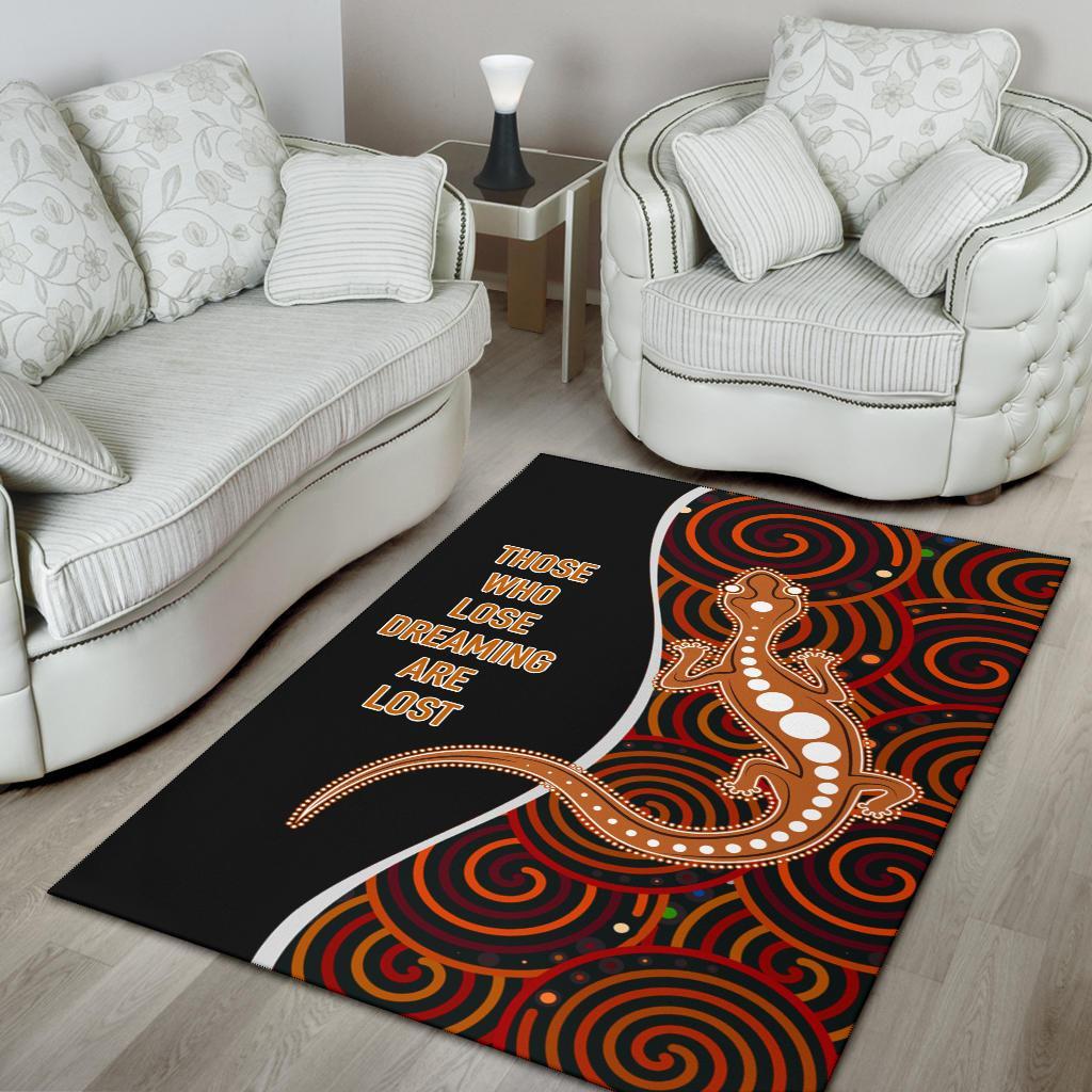 Aboriginal Area Rug - Indigenous Lizard Dreaming - Vibe Hoodie Shop