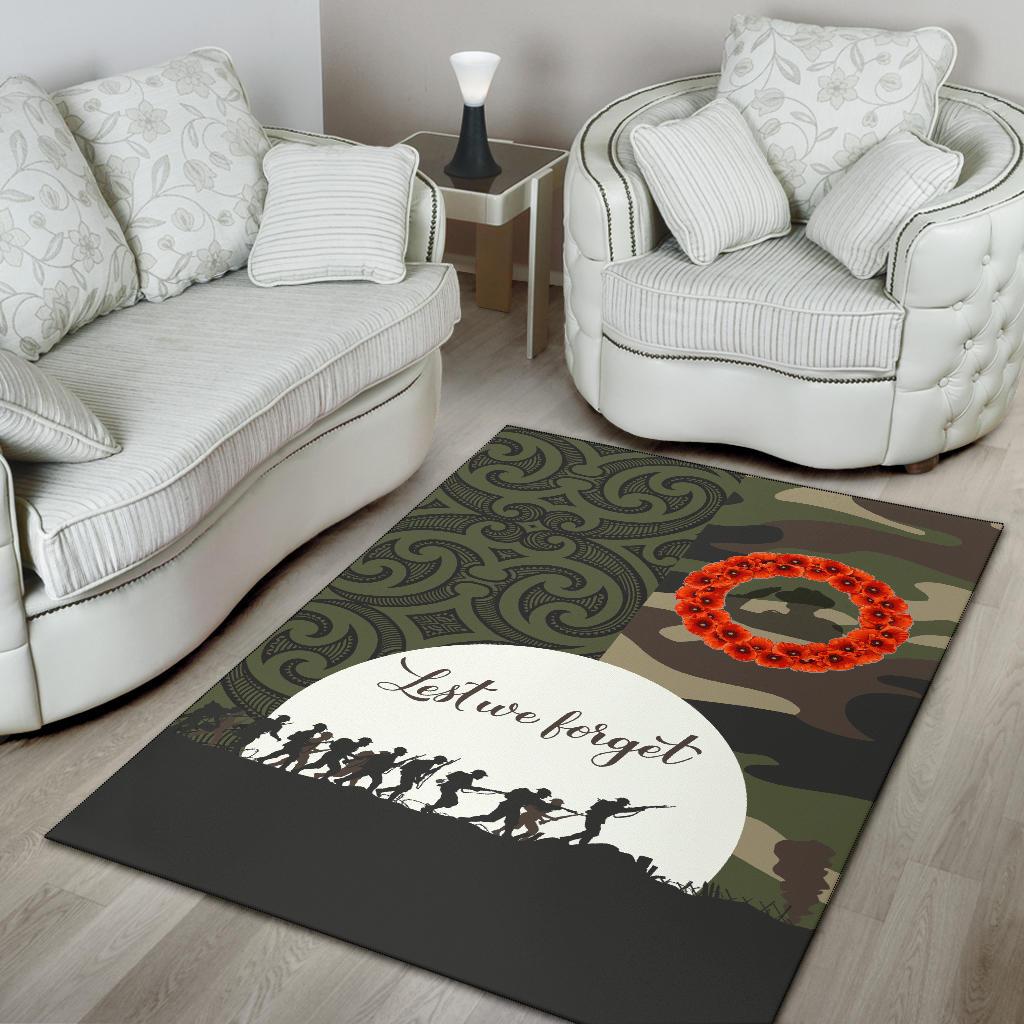 ANZAC Maori Area Rug Camo Lest For Get - Vibe Hoodie Shop