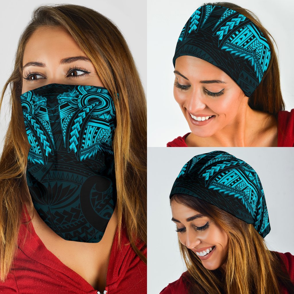 New Zealand Dragon Maori Tattoo Bandana - Blue - Vibe Hoodie Shop