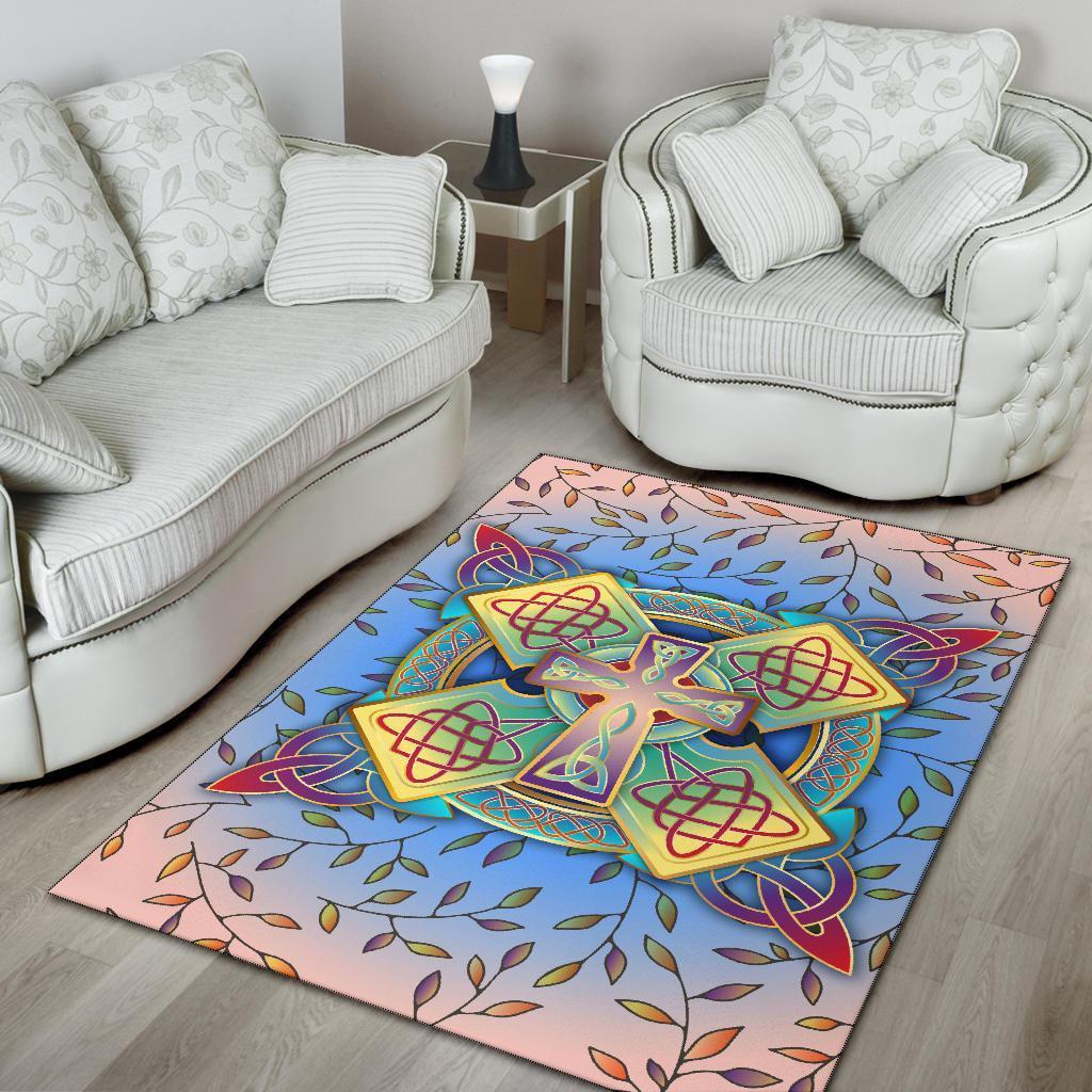 Celtic Area Rug - Celtic Cross Spring - Vibe Hoodie Shop