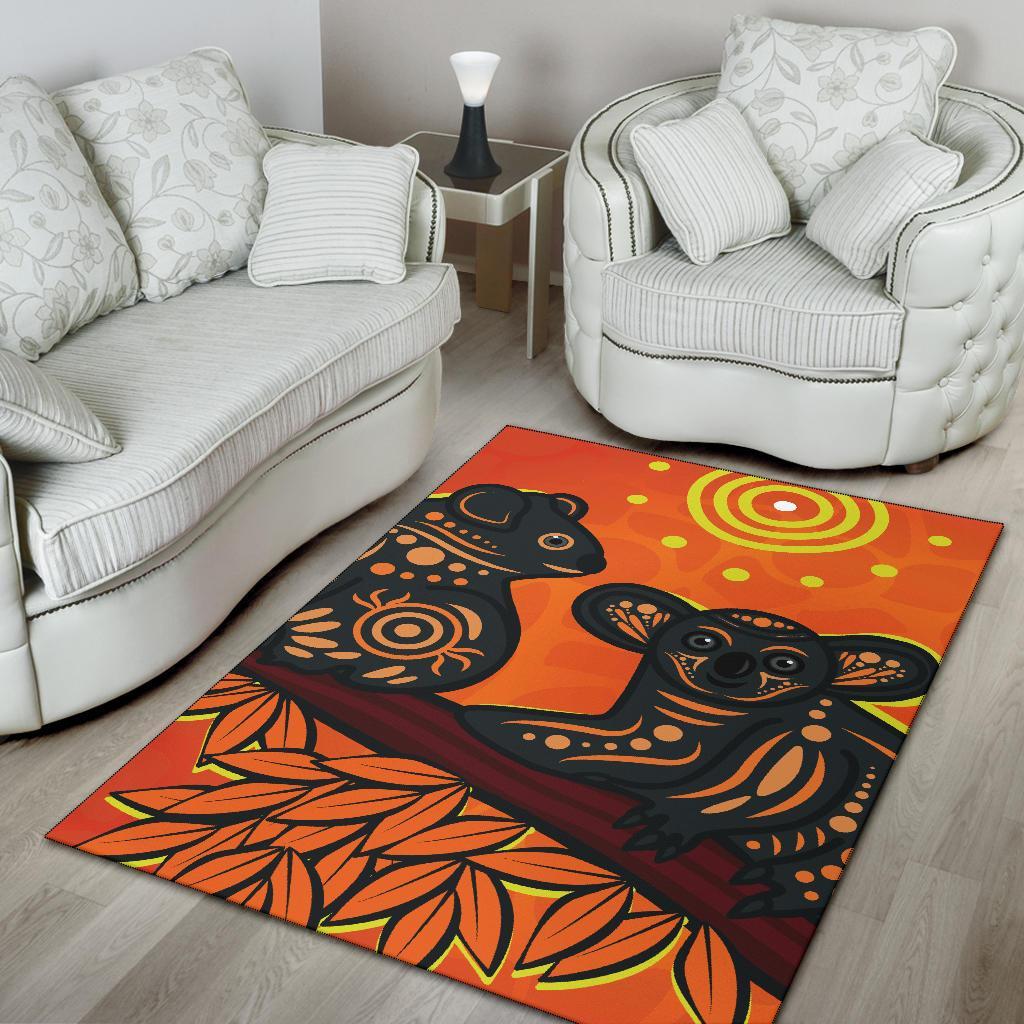 Aboriginal Area Rug - Aboriginal Dot Painting Art - Vibe Hoodie Shop