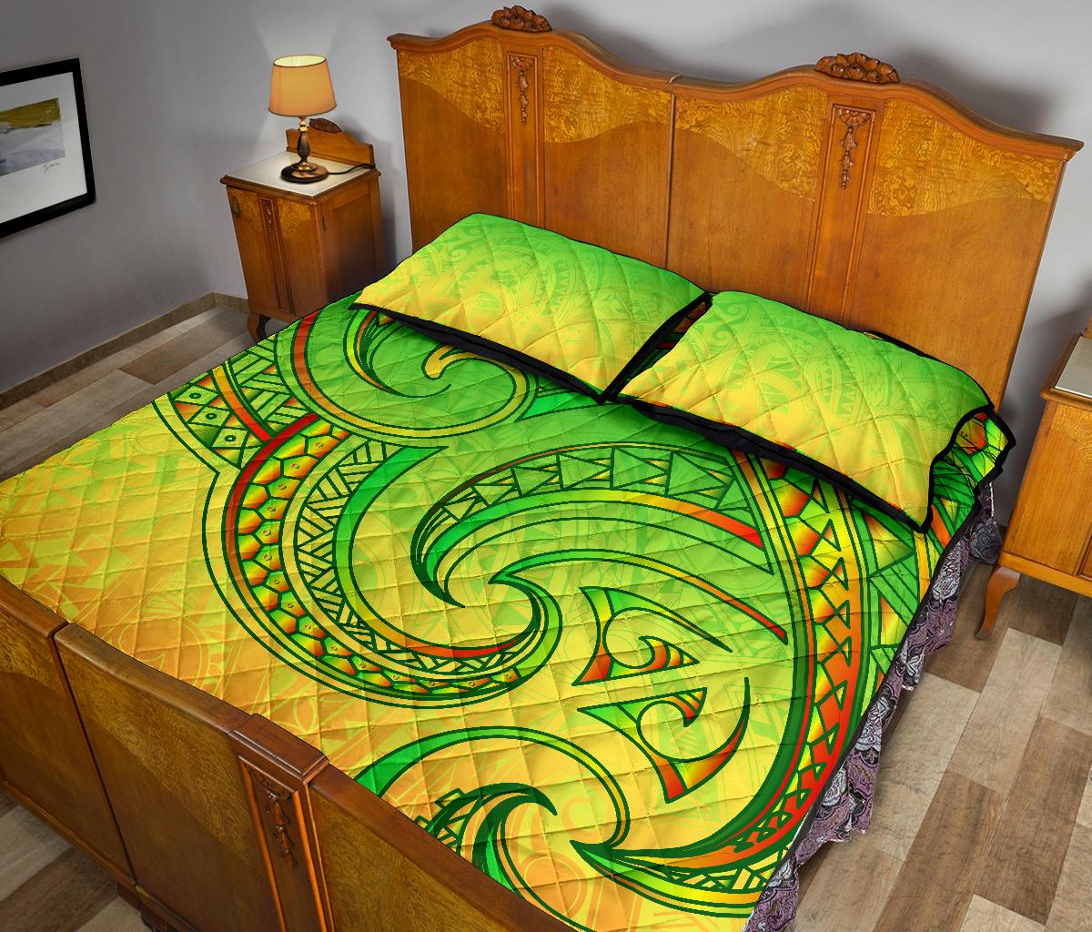 New Zealand Maori Mangopare Quilt Bed Set Polynesian - Rasta - Vibe Hoodie Shop