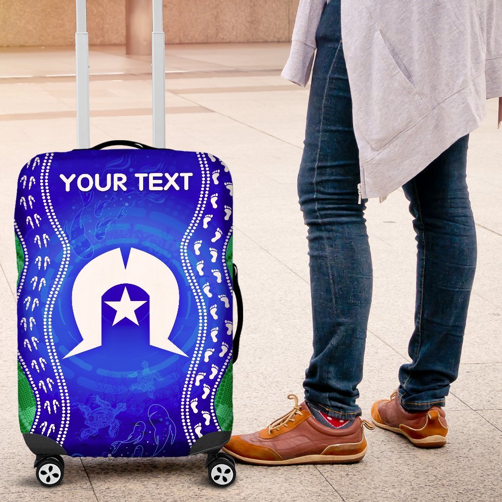 Custom Torres Strait Islanders Luggage Covers - Torres Symbol With Aboriginal Patterns - Vibe Hoodie Shop