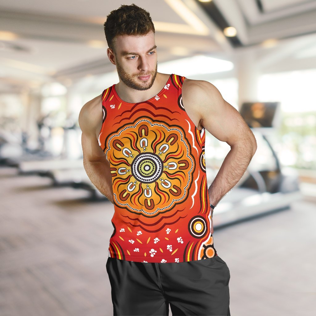 Aboriginal Men's Tank Top - Indigenous Art Patterns Ver01 - Vibe Hoodie Shop