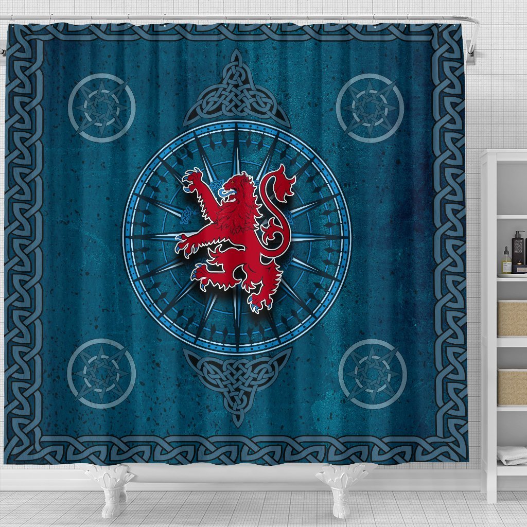 scotland-celtic-shower-curtain-celtic-compass-with-scottish-lion