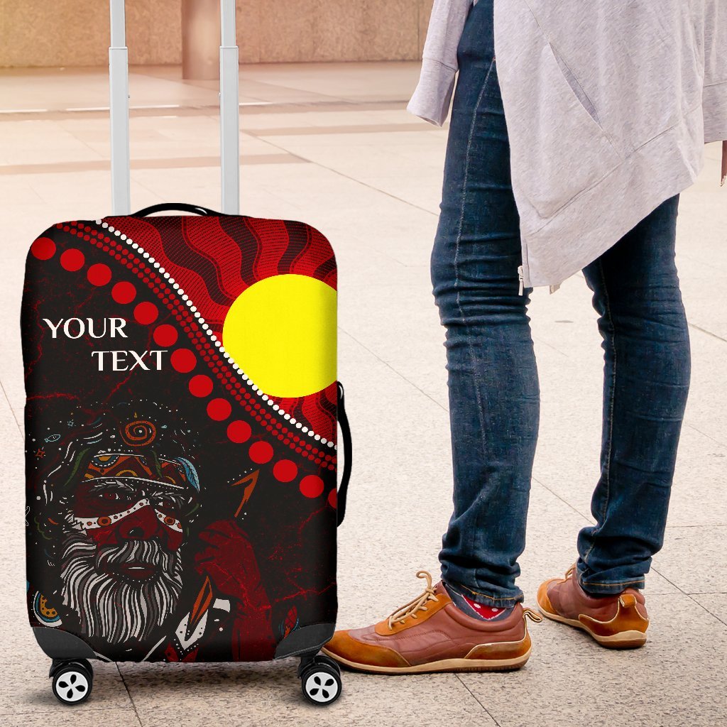 Custom Aboriginal Luggage Covers - Indigenous People And Sun - Vibe Hoodie Shop