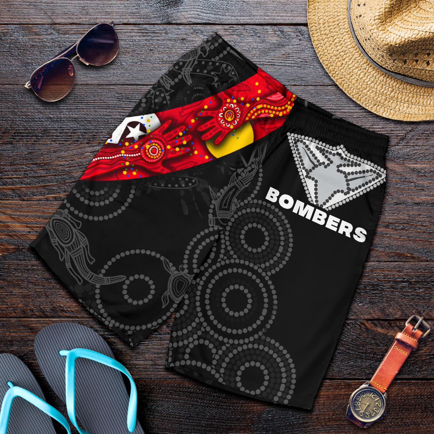 Bombers NAIDOC Week All Over Print Men's Shorts Essendon Ingenious - Vibe Hoodie Shop