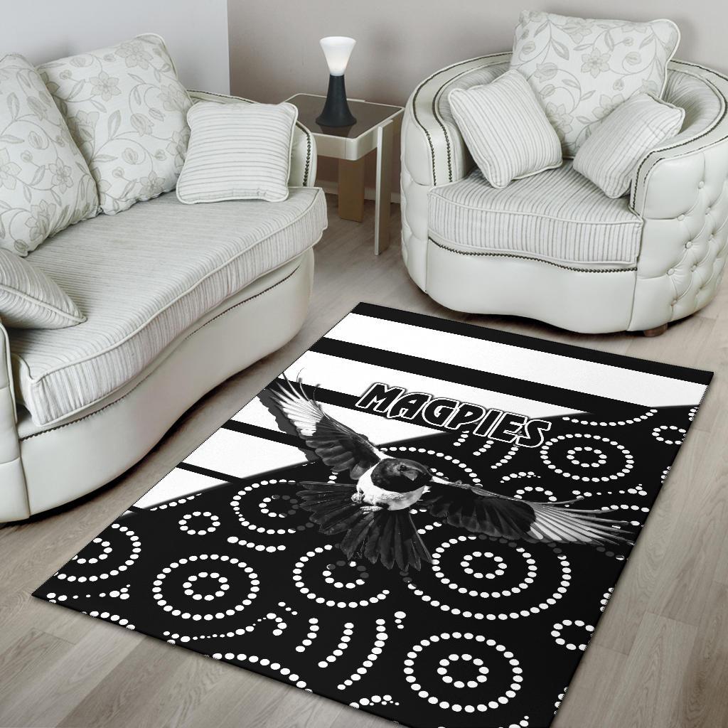 Western Suburbs Magpies Area Rug Simple Indigenous - Vibe Hoodie Shop