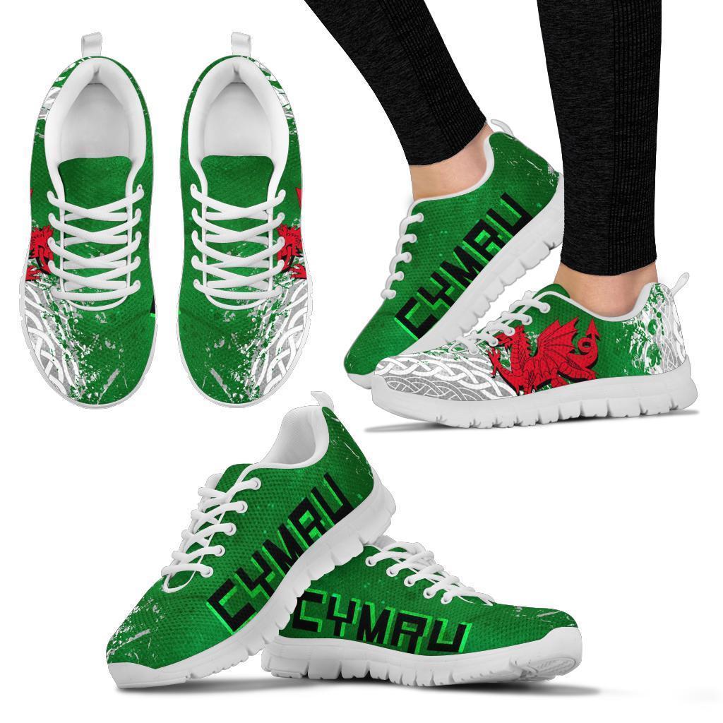 Wales Celtic Sneakers - Grunge Dragon - Vibe Hoodie Shop