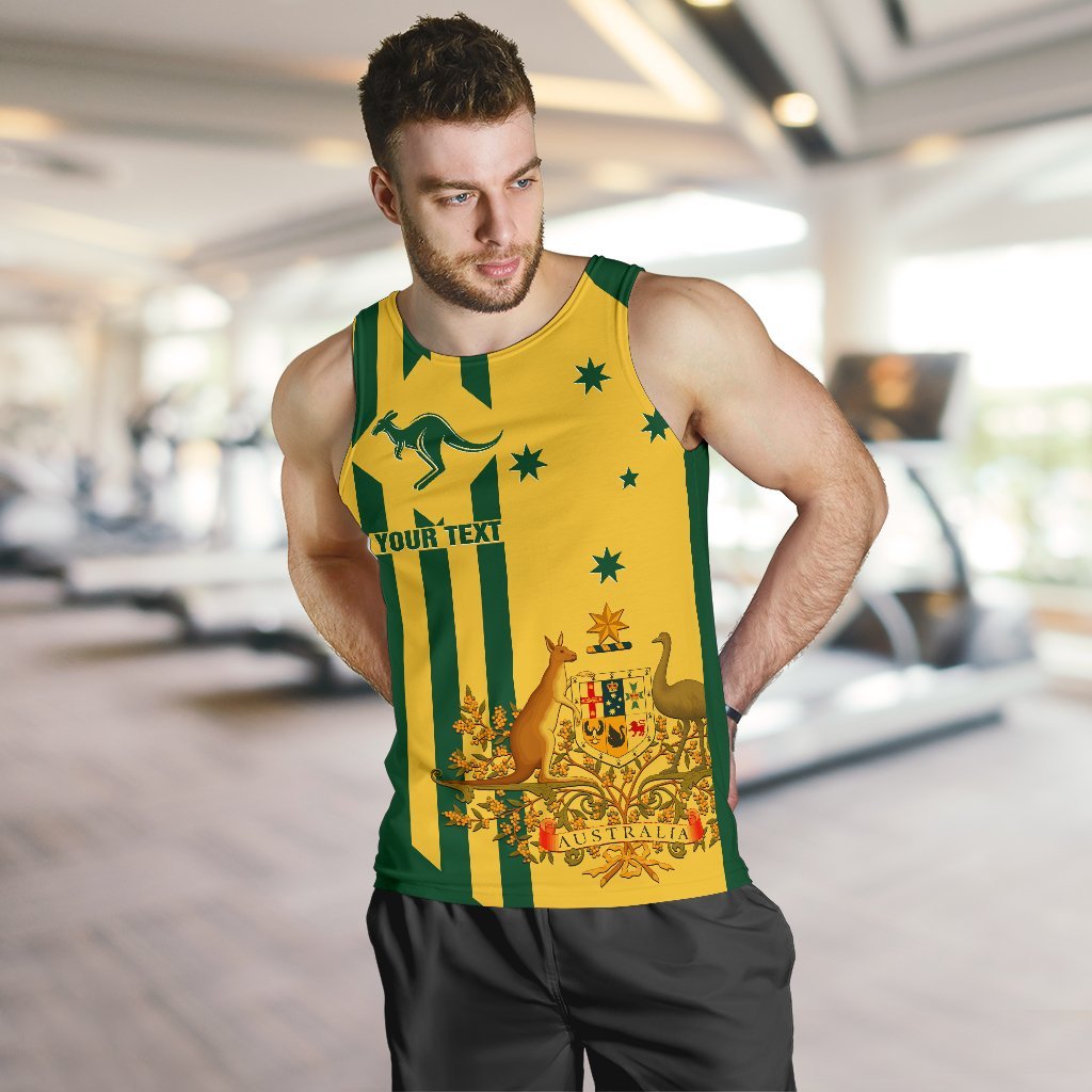 Custom Men's Tank Top - Australia Kangaroo Sign National Color - Vibe Hoodie Shop