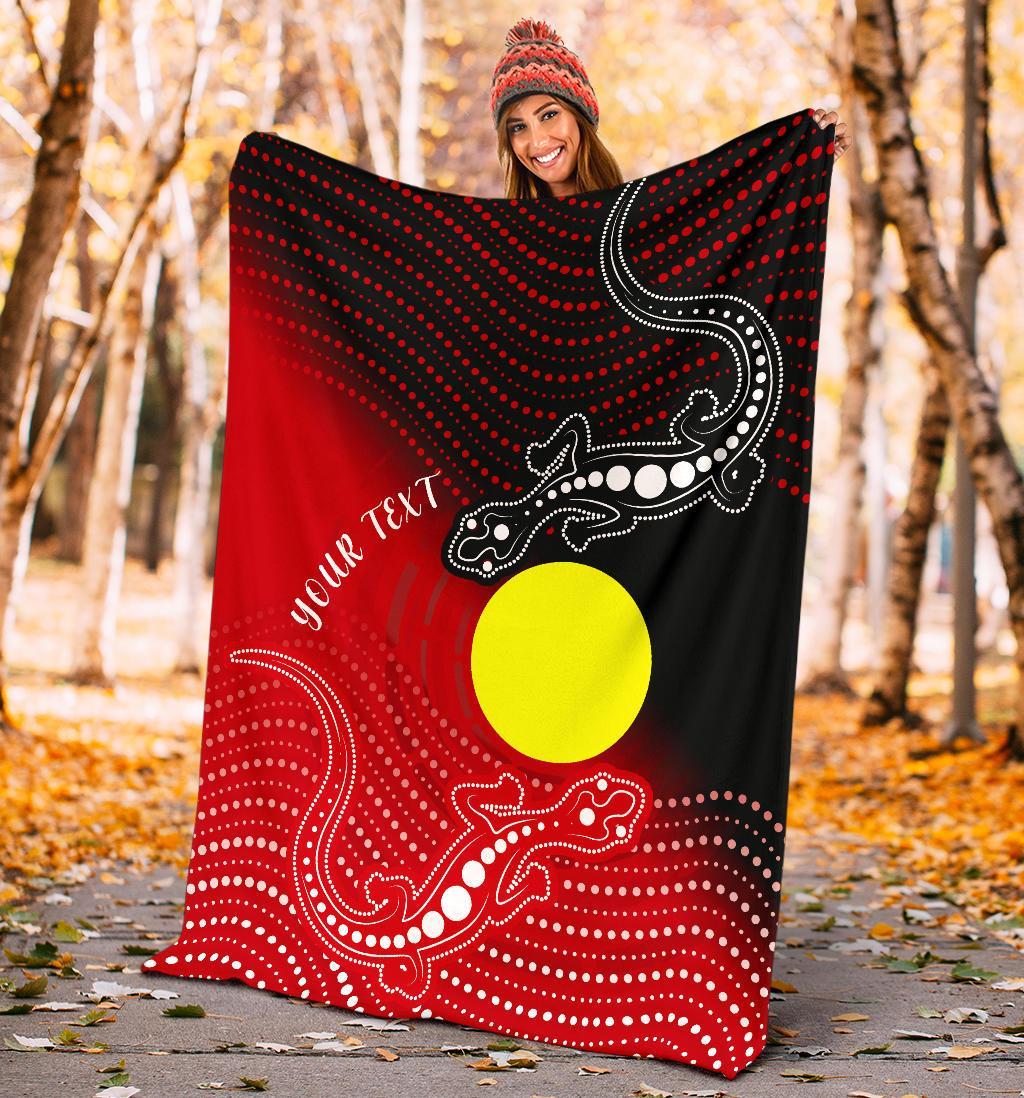 Custom Aboriginal Premium Blanket - Two Indigenous Lizard - Vibe Hoodie Shop