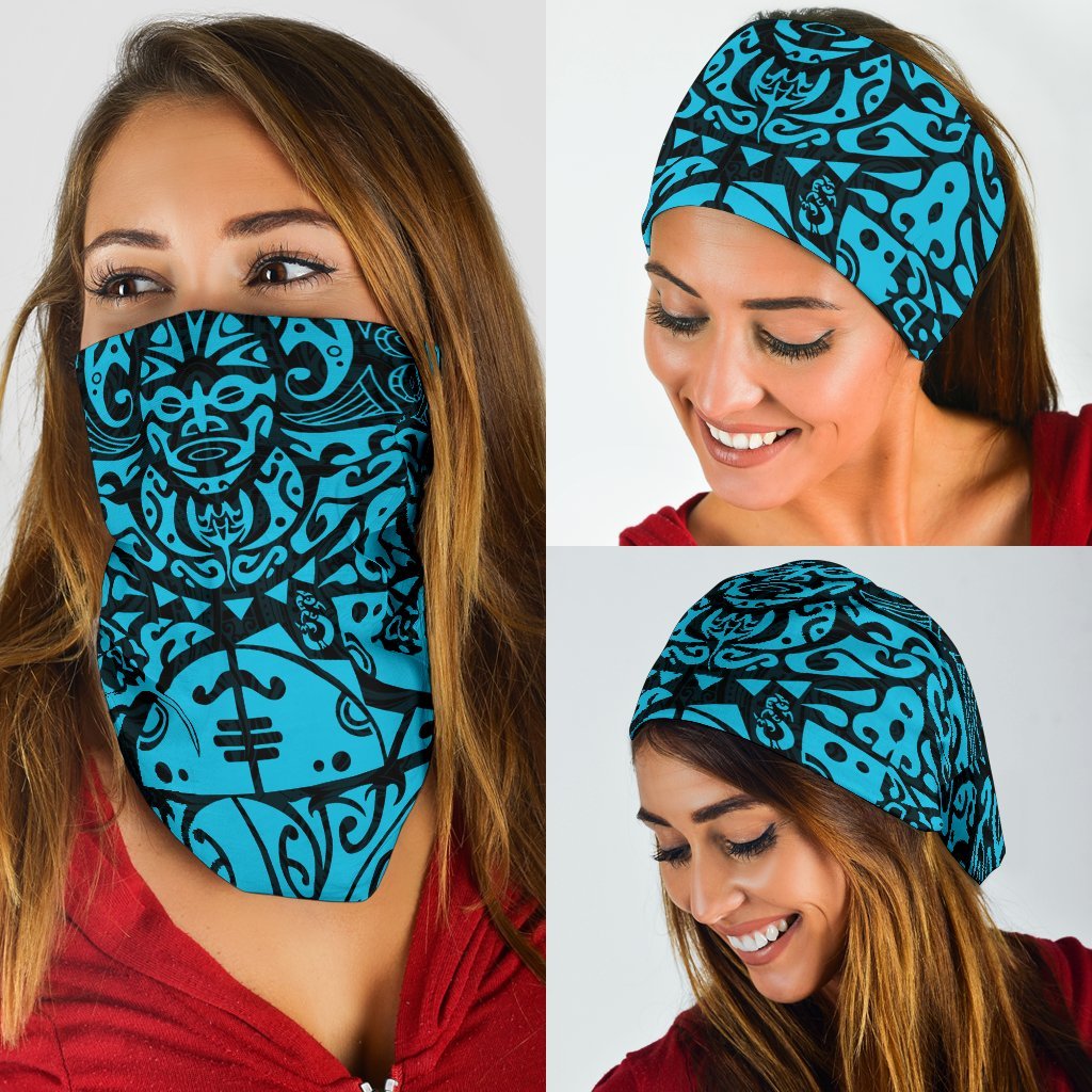 New Zealand Maori Tangaroa Tattoo Bandana - Blue - Vibe Hoodie Shop