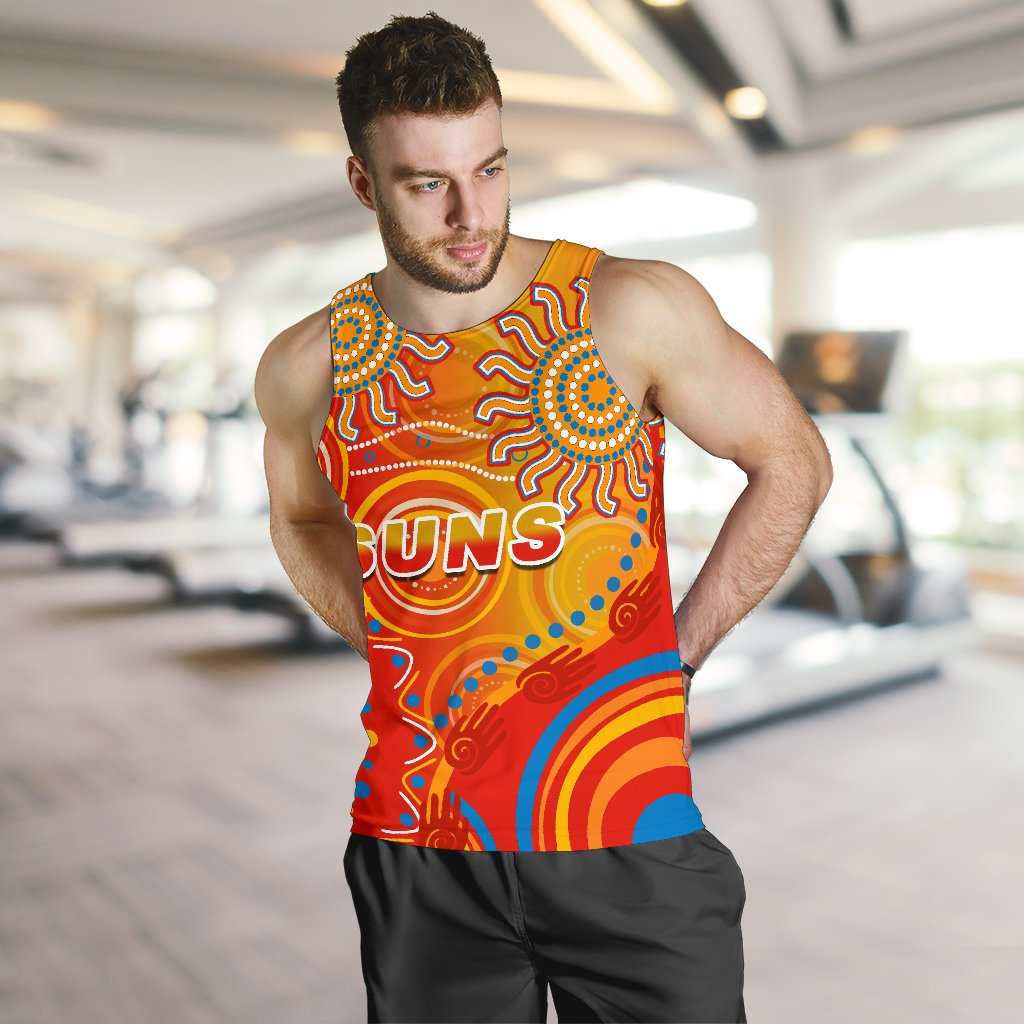 Suns Men Tank Top Sun Indigenous Gold Coast - Vibe Hoodie Shop