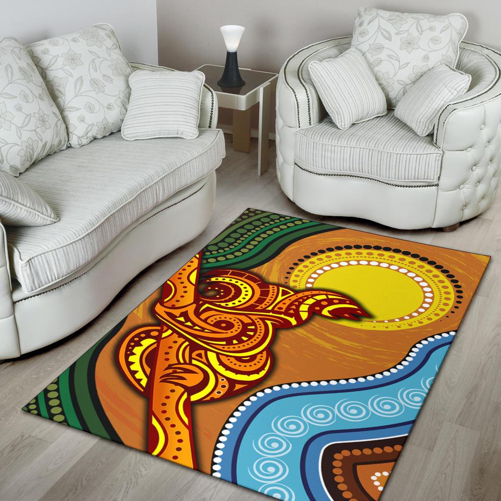 Area Rug - Australian Aboriginal Dot Painting Koala - Vibe Hoodie Shop