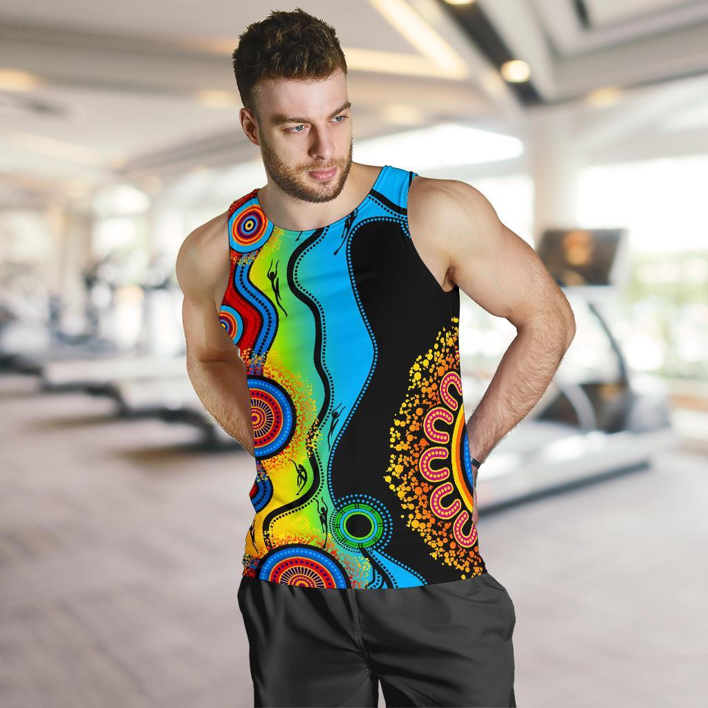 Tank Top - Aboriginal Tank Blue Dream - Men - Vibe Hoodie Shop