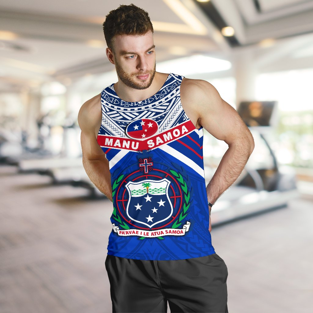 Manu Samoa Men Tank Top Simple Coat Of Arms Rugby - Vibe Hoodie Shop