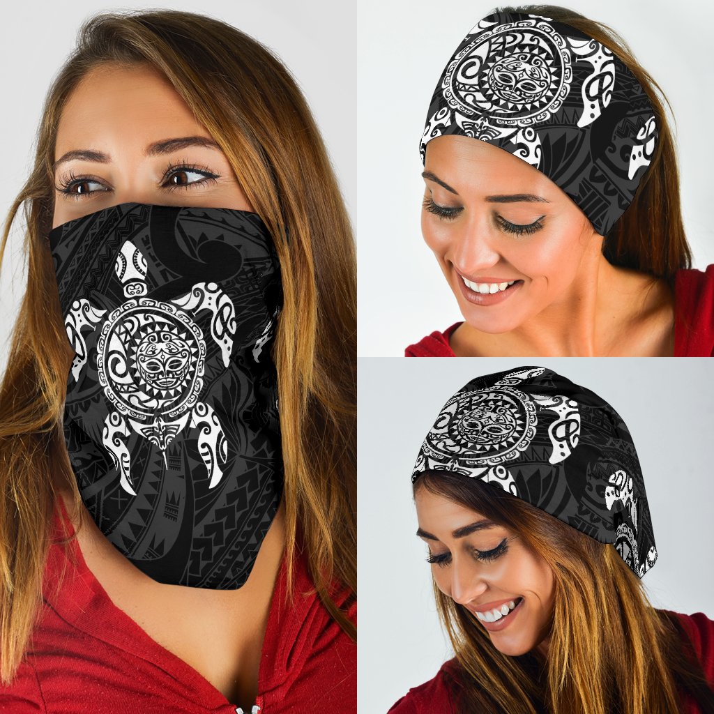 New Zealand Bandana, Maori Turtle Tattoo - White - Vibe Hoodie Shop