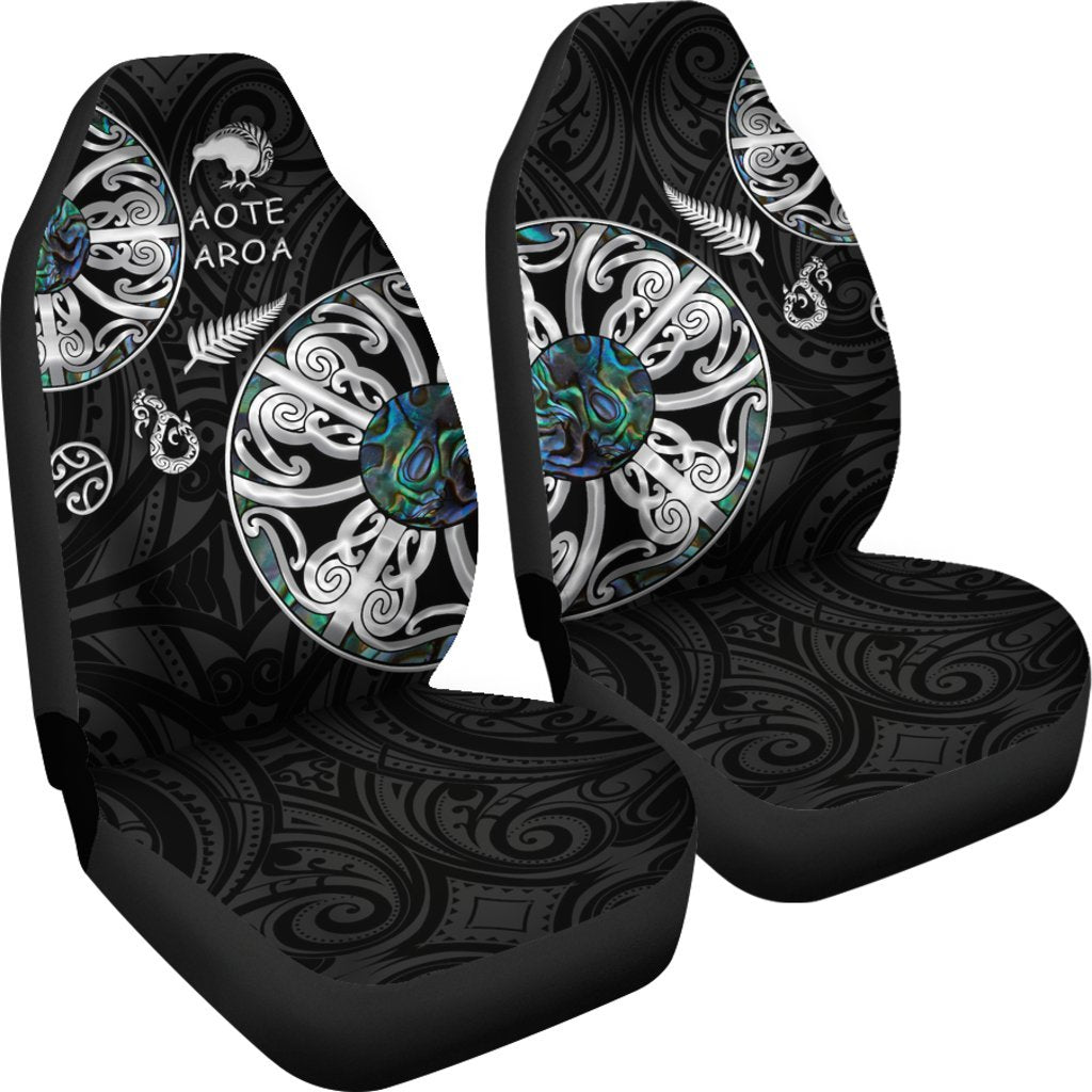 New Zealand Aotearoa Car Seat Covers, Maori Mangopare Paua Shell - Vibe Hoodie Shop