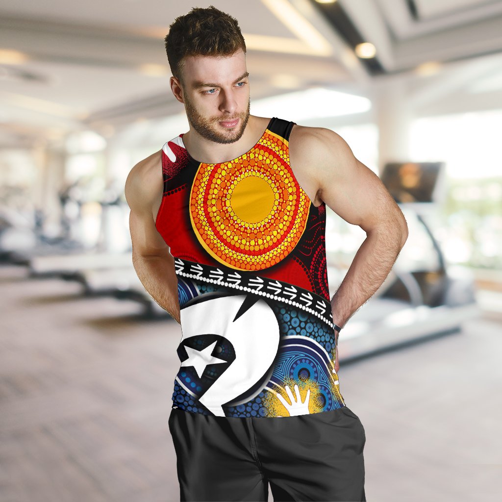 Men's Tank Top - Australian NAIDOC Aboriginal and Torres Strait Islands Flags - Vibe Hoodie Shop