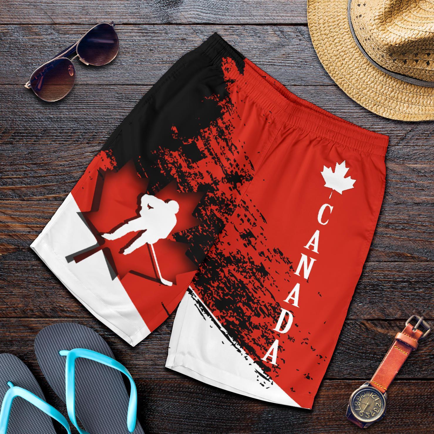 Canada Shorts - Maple Leaf Hockey - Vibe Hoodie Shop