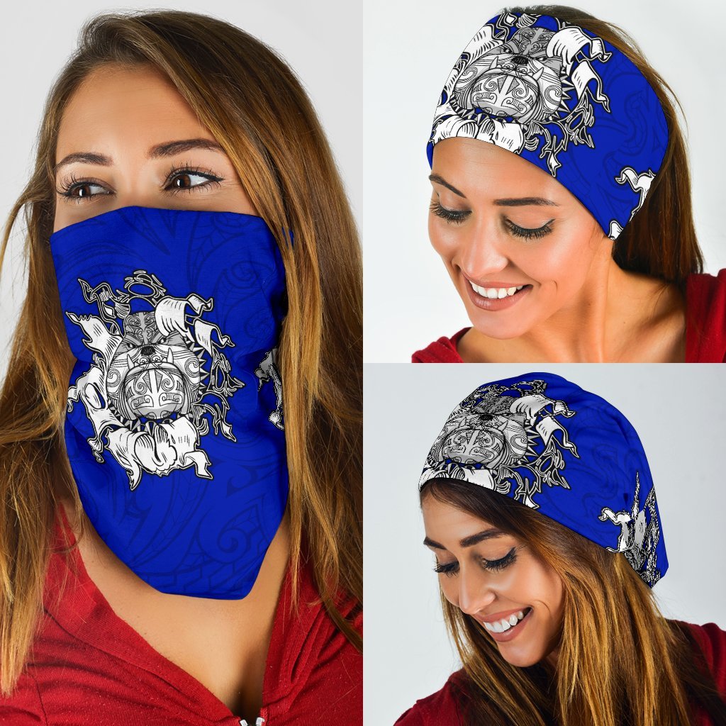 Maori Bulldog Bandana, New Zealand Bandana - Blue - Vibe Hoodie Shop