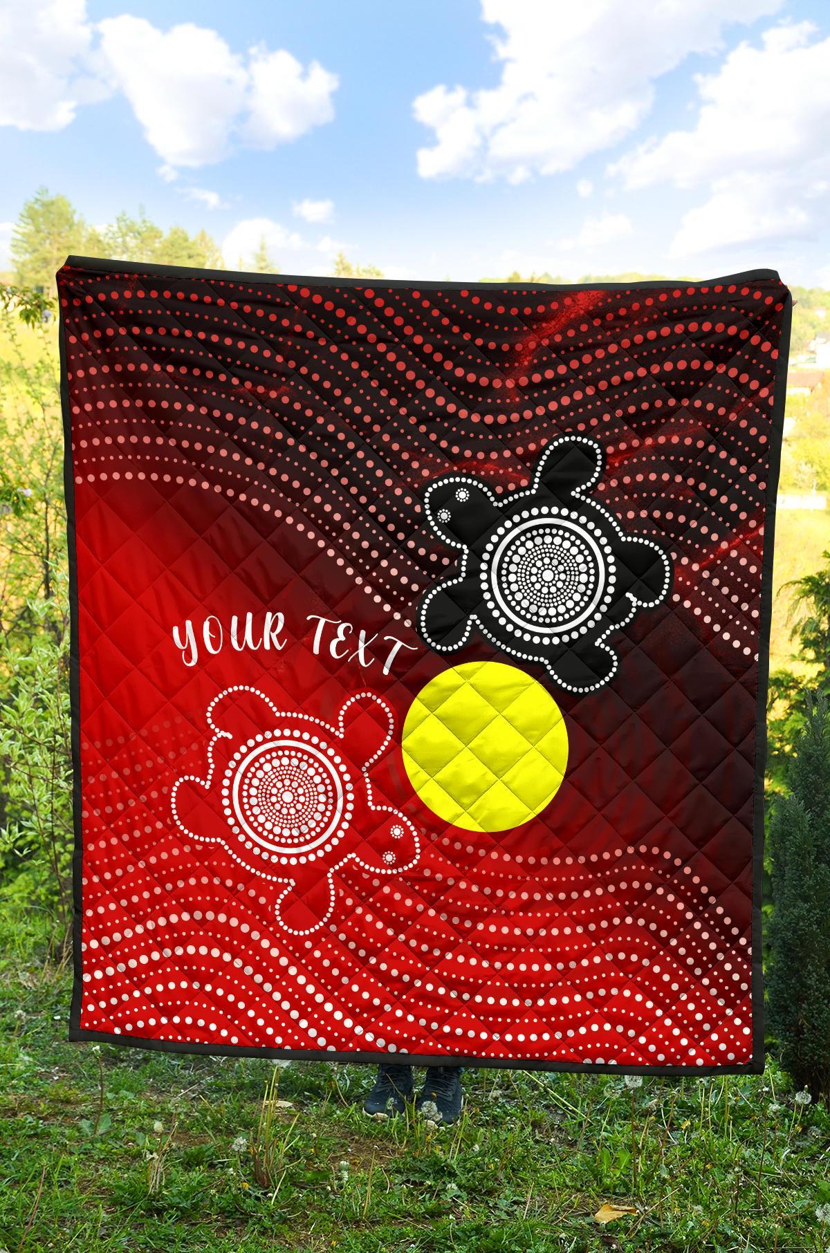 Custom Aboriginal Premium Quilt - Indigenous Circle Dot Painting Style - - Vibe Hoodie Shop
