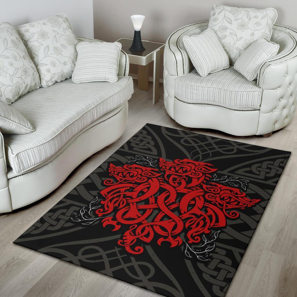 Celtic Three Dragon Area Rug - Vibe Hoodie Shop