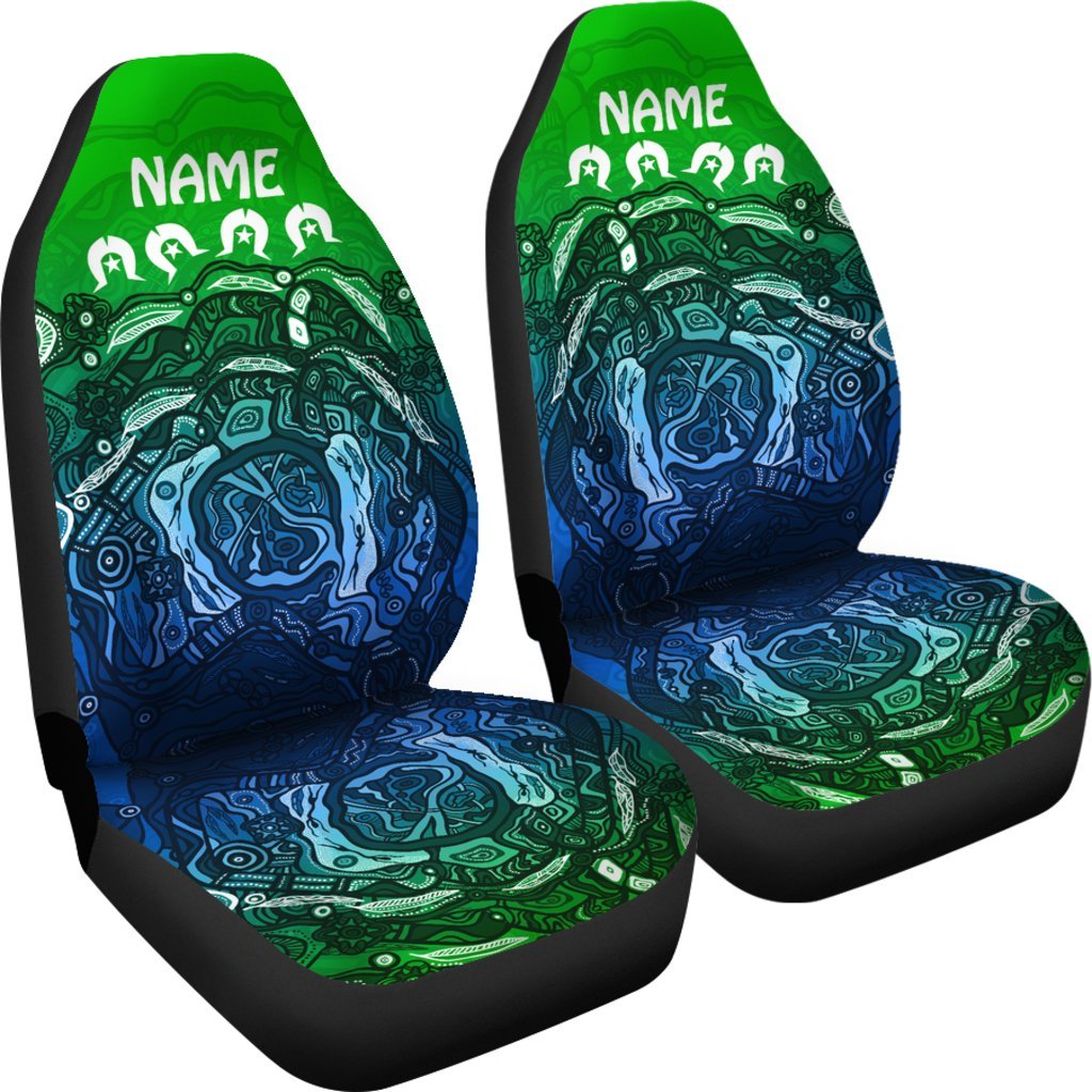 Custom Torres Strait Islands Car Seat Covers - Blue - Vibe Hoodie Shop